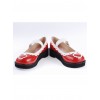 White & Red 1.2" High Heel Adorable Patent Leather Round Toe Strap Heart Decoration Platform Girls Lolita Shoes