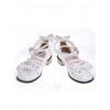 White 1.0" Heel High Cute Suede Round Toe Bow Platform Girls Lolita Shoes