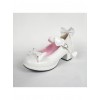 White 1.8" Heel High Lovely PU Point Toe Bow Decoration Platform Girls Lolita Shoes