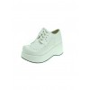 White 2.4" Heel High Romatic Suede Round Toe Lace Tie Platform Girls Lolita Shoes