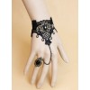 Black Lace Gothic Lolita Bracelet And Ring Set