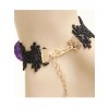 Black Lace Purple Decorate Lolita Wrist Strap And Ring Set