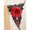 Black Lace Red Flower Girls Lolita Wrist Strap