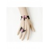 Charming Black Butterfly Pink Floral Lady Lolita Bracelet And Ring Set