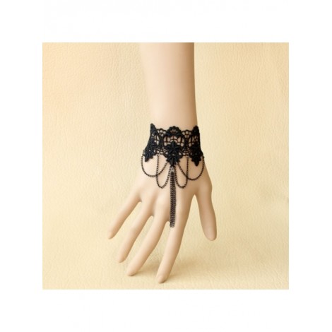 Classic Black Lace Handmade Lolita Wrist Strap