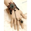 Concise Black Lace Fashion Lady Lolita Wrist Strap And Ring Set