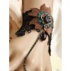 Concise Black Lace Fashion Lady Lolita Wrist Strap And Ring Set