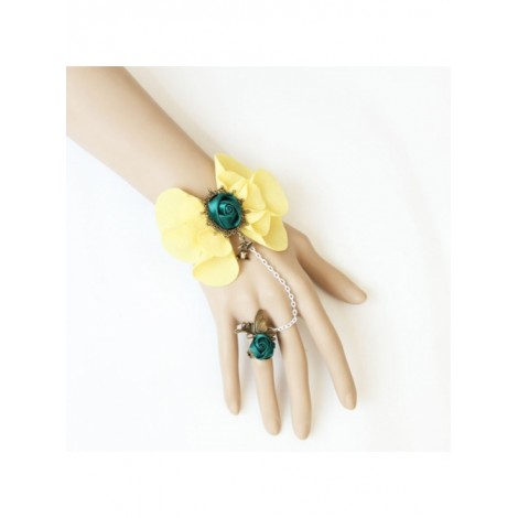 Elegant Rose Floral Lolita Bracelet And Ring Set