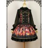 Halloween Black Little Standing Collar Lace Lolita Long Sleeve Shirt