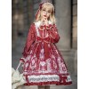 Full-blown Flowers Series Bowknot Ruffle Chiffon Sweet Lolita Long Sleeve Dress