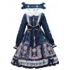 Full-blown Flowers Series Bowknot Ruffle Chiffon Sweet Lolita Long Sleeve Dress