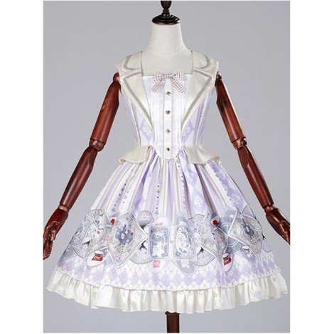 Taro purple poker two pieces of vest skirt Lolita JSK