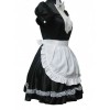 Black Short Sleeves Lace Cotton Cosplay Maid Costume