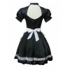 Black Short Sleeves Lace Cotton Cosplay Maid Costume