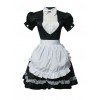 Black Short Sleeves Lace Cotton Cosplay Maid Costume