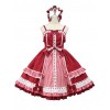 Margaret's Afternoon Tea Series Plaids Splice-color Bowknot Sweet Lolita Sling Dress