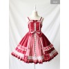 Margaret's Afternoon Tea Series Plaids Splice-color Bowknot Sweet Lolita Sling Dress