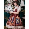 Time Machine Heart Series Printing JSK Retro Classic Lolita Sling Dress