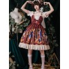 Time Machine Heart Series Printing JSK Retro Classic Lolita Sling Dress