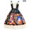 Time Machine Heart Series Printing JSK Retro Classic Lolita Sling Dress