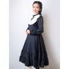 Black Cotton Classic Lolita Long Sleeve Dress