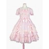 Cute Bowknot Short Sleeves Pompon Sweet Lolita Dress