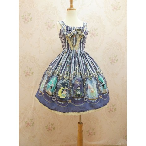 Crystal Rabbit Chiffon Bowknot Sweet Lolita Sling Dress