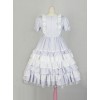 Cute Bowknot Short Sleeves Pompon Sweet Lolita Dress