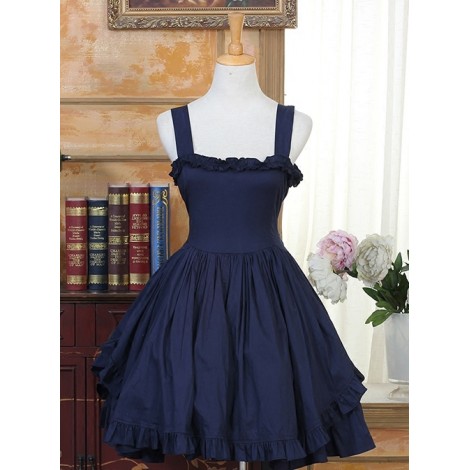 Ruffles Bind Strap Classic Lolita Sleeveless Dress