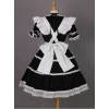 Short Sleeves Lace Trim Cute Cotton Cosplay Maid Costume