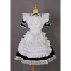 Short Sleeves Lace Trim Cute Cotton Cosplay Maid Costume