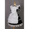 Short Sleeves Lace Trim Cute Cotton Cosplay Maid Costume