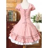 Short Sleeves Ruffle Bowknot Classic Lolita Dress