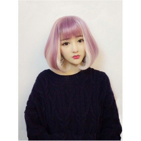 Harajuku Pink-Purple Wig Lolita Pear Roll