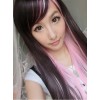 Rosy Brown Light Pink Sweet Long Lolita Straight Wig