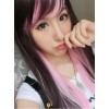 Rosy Brown Light Pink Sweet Long Lolita Straight Wig