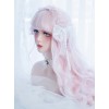 Cute Air-bangs Pink Long Curly Hair Lolita Wigs