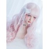 Cute Air-bangs Pink Long Curly Hair Lolita Wigs