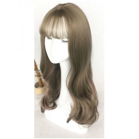 Air-bangs Large Wavy Long Curly Hair Lolita Wig