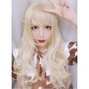 Elves Girls Long Curly Hair Lolita Pale Gold Wig