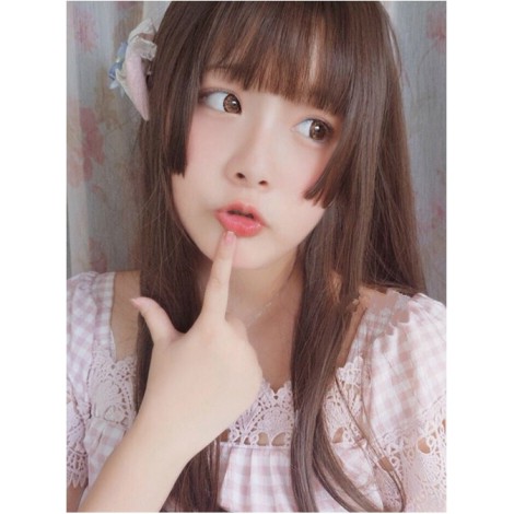 Hime Cut Long Straight Hair Dark Brown Lolita Wig