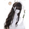 Air bangs Dark Tea Water Ripple Long Curly Hair Classic Lolita Wigs