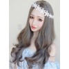 Sweet Centre Parting Grey Long Curls Lolita Wig