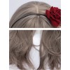 Granny Gray Air Bangs Long Curly Hair Classic Lolita Wig