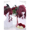 Mysterious Dark Red Short Curly Hair Gothic Lolita Wigs