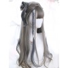 Linen Gray Highlight Gray-blue Hair-tail Micro Curly Long Hair Classic Lolita Wigs