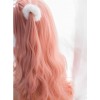 Flamingo Series Air bangs Medium Long Curly Hair Pink Lolita Wigs