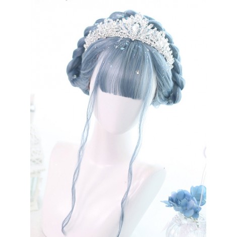 Mermaid's Tears Series Long Curly Hair Lolita Blue Wigs