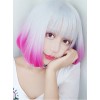 Rinka Haircut Short Curly Hair Silver Pink Gradient Lolita Wig