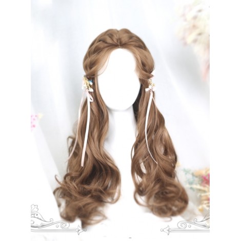 Centre Parting Honey Pudding Long Curly Hair Lolita Wig